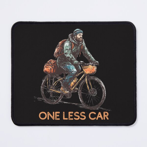 Item preview, One less car - Man riding a bycicle designed and sold by Sketch-Shack.