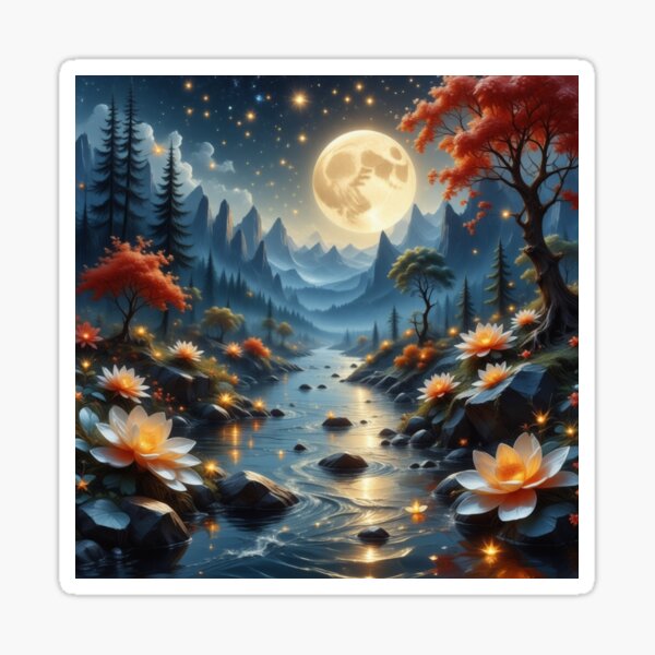 Item preview, Miroir des Songes Magic river in the moonlight designed and sold by MiroirDesSonges.