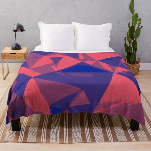 Item preview, Abstract Geometric Triangle Art in Blue and Red designed and sold by GAP90.