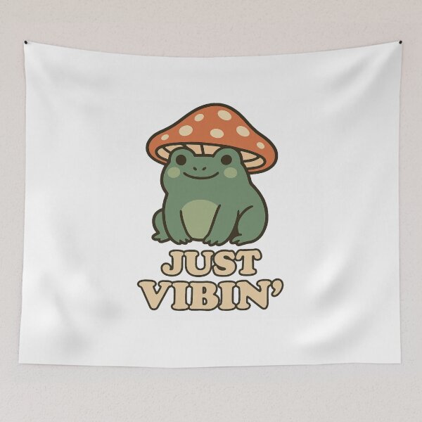 Item preview, Just Vibin' Frog – Cute Mushroom Hat Aesthetic designed and sold by JaRkowsky.