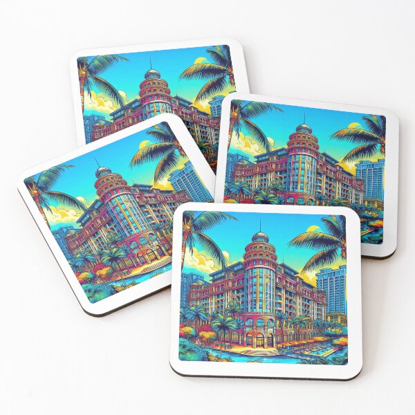 Item preview, Honolulu City Comic Design – Tropical AI Artwork for Clothing, Accessories & Vibrant Urban Vacation-Inspired Fashion designed and sold by knalpot-design.
