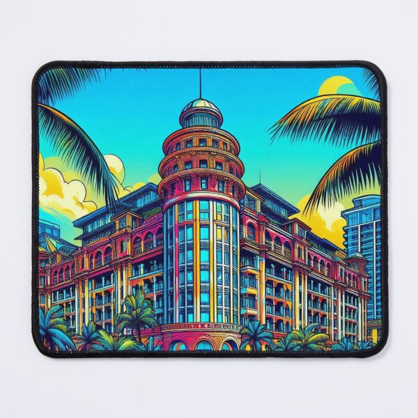 Item preview, Honolulu City Comic Design – Tropical AI Artwork for Clothing, Accessories & Vibrant Urban Vacation-Inspired Fashion designed and sold by knalpot-design.