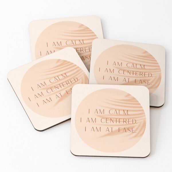 Item preview,  I Am Calm I Am Centered I Am At Ease – Golden Minimalist Palm Shadow Affirmation designed and sold by LUV963.