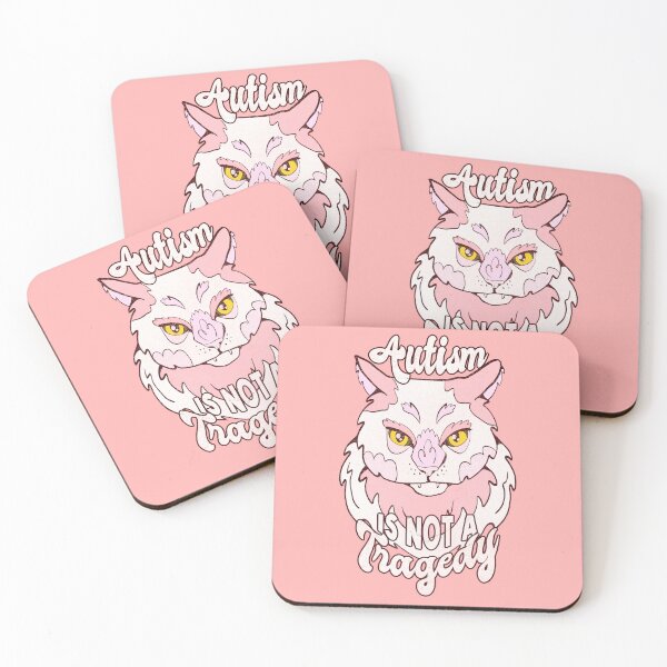 Item preview, El autismo no es una tragedia gato rosa gato designed and sold by crestfallenmermaid.