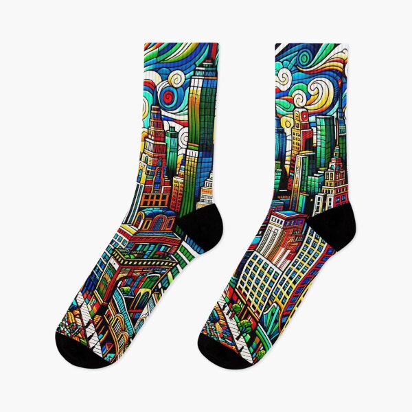 Item preview, Psychedelic City Pop Art designed and sold by Bliss Find And Design.