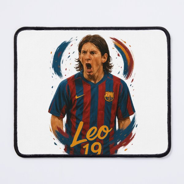 Item preview, Young Messi Barcelona Art – Rising Legend in Number 19 Tribute designed and sold by VintageVibes Co..