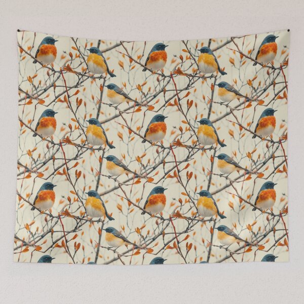 Item preview, Mugimaki Flycatcher Gathering designed and sold by NTGUILTY.