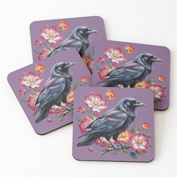 Item preview, Mystical Raven with Roses and Midnight Feathers  designed and sold by BirdsnStuff.