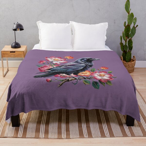 Item preview, Mystical Raven with Roses and Midnight Feathers designed and sold by BirdsnStuff.