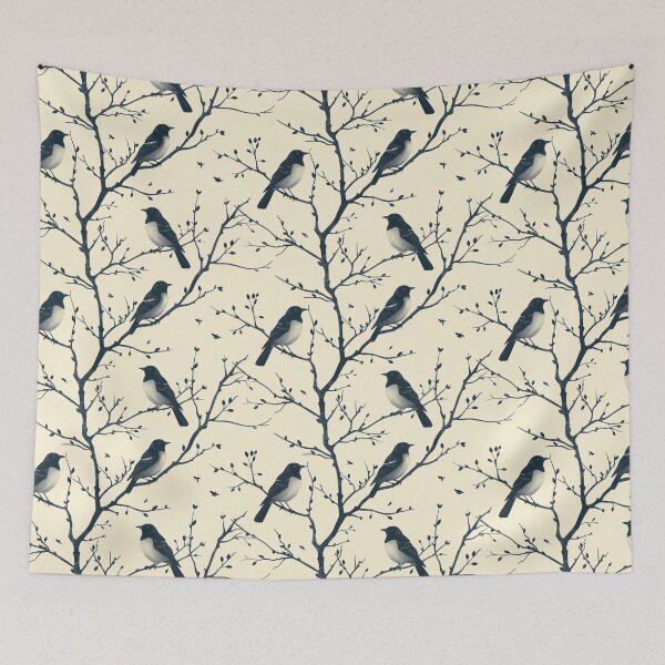 Item preview, Monochrome Birdsong Branches designed and sold by NTGUILTY.
