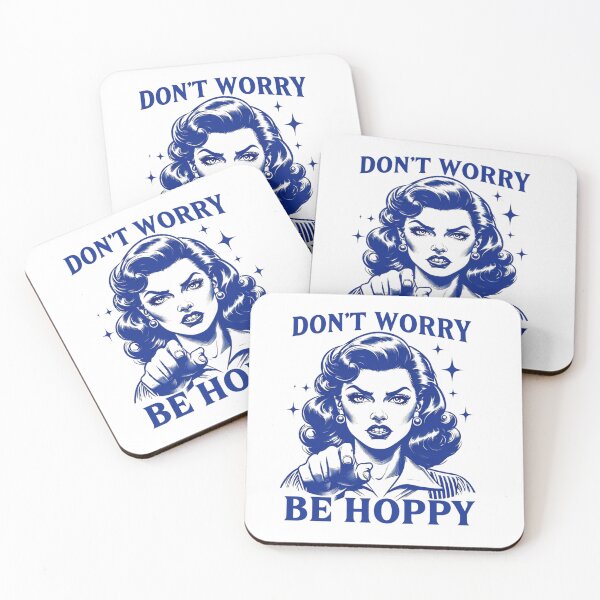 Item preview, Do not worry be hoppy design for Easter lovers Fun and happy quote with bunny humor and pastel joy designed and sold by puurfectcat.