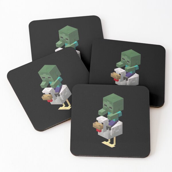 Item preview, Block Minecraft Inspired Digital Cartoon Drawing of Chicken Jockey designed and sold by heyitsmeraya.