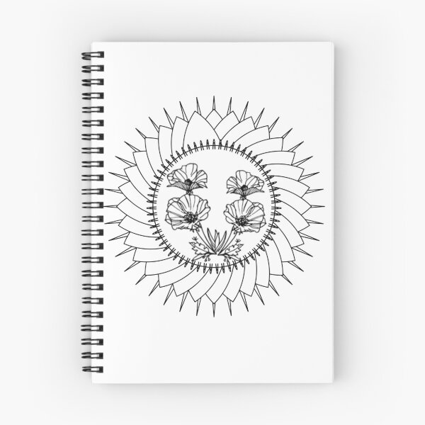 Item preview, Poppies in Sunburst Frame, B/W designed and sold by CarolBeeDesigns.