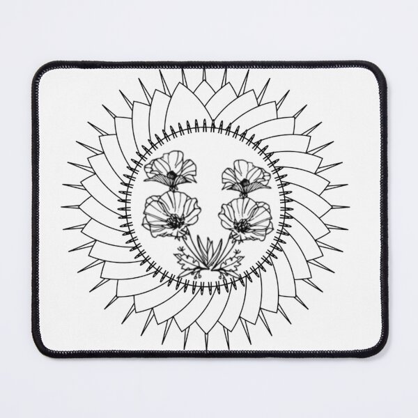 Item preview, Poppies in Sunburst Frame, B/W designed and sold by CarolBeeDesigns.