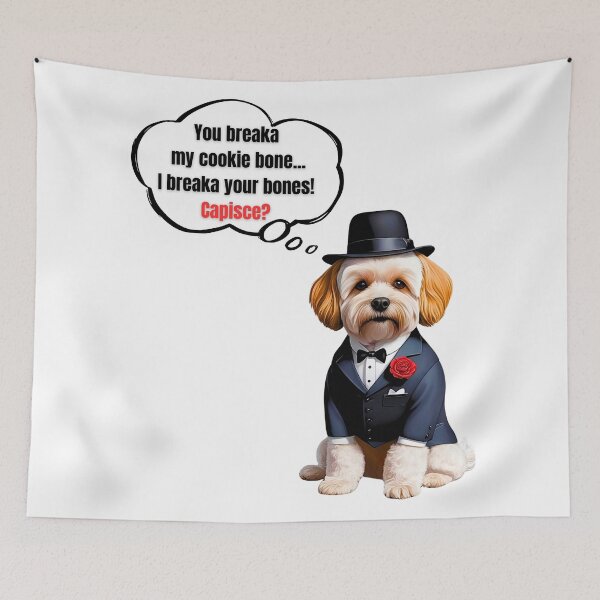 Item preview, Maltipoo Mafia Boss – Cute Cookie Protector Dog Art designed and sold by Fredster1966.