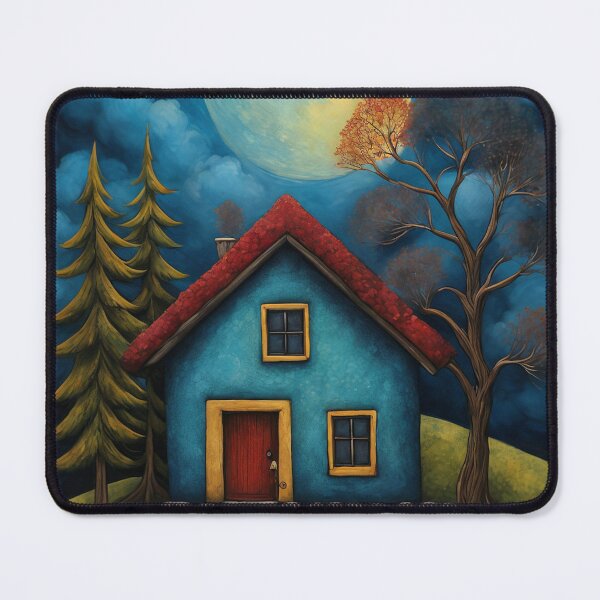Item preview, Copy of Rural night landscape of Sweden in the style of naive art designed and sold by BoBiloArt.