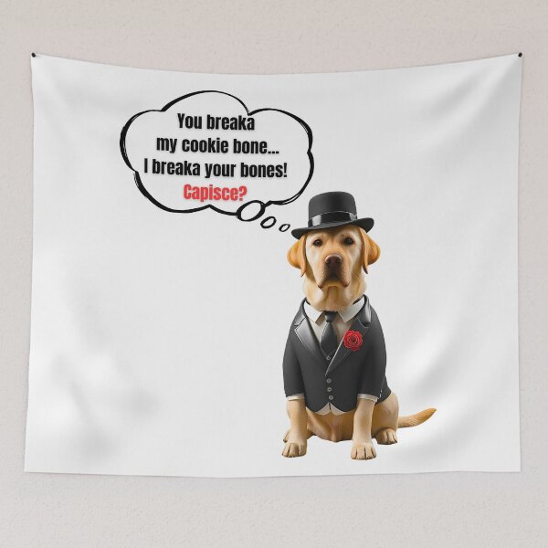 Item preview, Labrador Retriever Mafia Boss – Funny Cookie Bone Protector Dog Art designed and sold by Fredster1966.