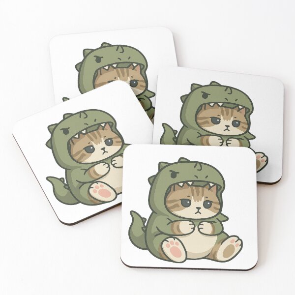 Item preview, Cute Cat in Dino Costume – Belly Rub Bliss designed and sold by sabily.