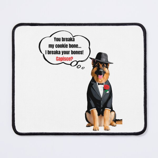 Item preview, German Shepherd Mafia Boss – Funny Cookie Bone Protector Dog Art designed and sold by Fredster1966.