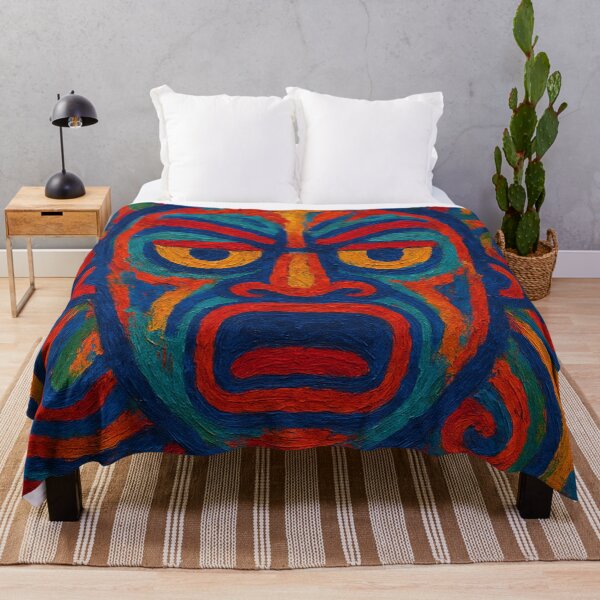 Item preview, Abstract Bomboclat Expressionist Face in Vibrant Swirls designed and sold by Manyface Artistry.