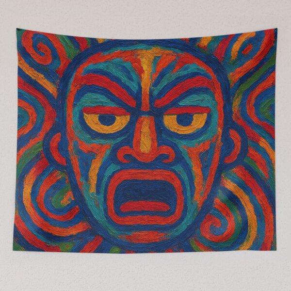 Item preview, Abstract Bomboclat Expressionist Face in Vibrant Swirls designed and sold by Manyface Artistry.