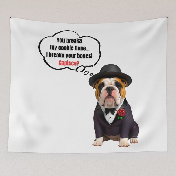 Item preview, English Bulldog Mafia Boss – Funny “Cookie Bone Enforcer” Dog Lover Art designed and sold by Fredster1966.
