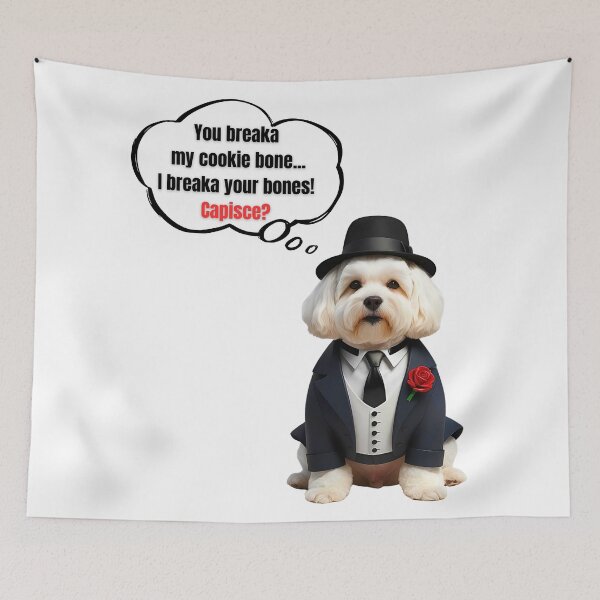 Item preview, Bichon Frise Mafia Boss – Cute Cookie Protector Dog Art designed and sold by Fredster1966.