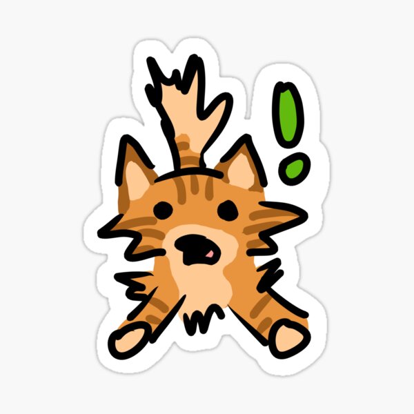 Item preview, Surprised cat doodle (ginger tabby) designed and sold by PawsomeStudios.