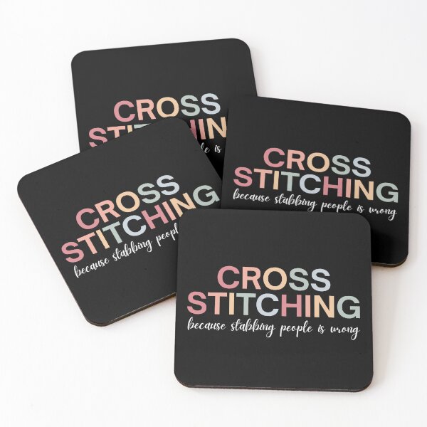 Item preview, Cross Stitching Because Stabbing People Is Wrong designed and sold by Alberto Dominguez.