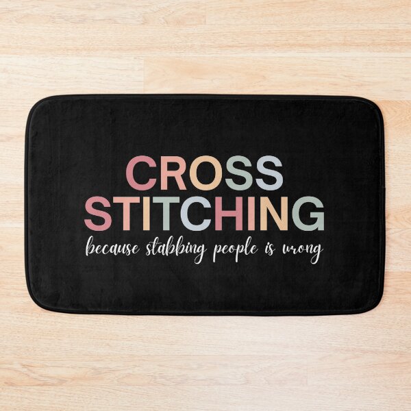 Item preview, Cross Stitching Because Stabbing People Is Wrong designed and sold by Alberto Dominguez.