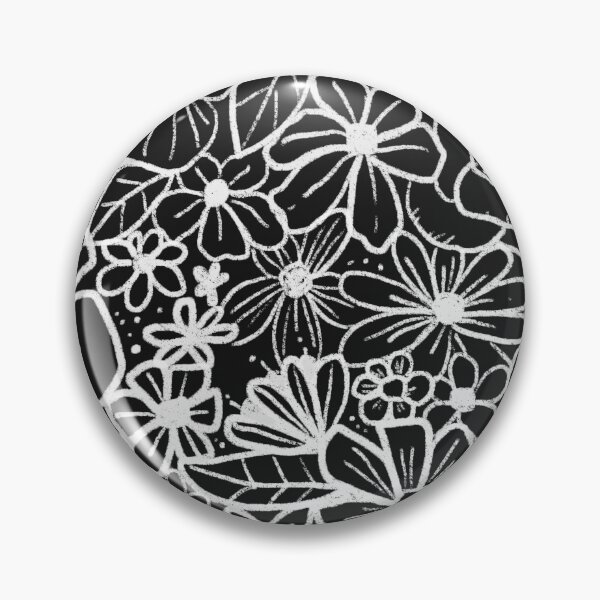 Item preview, Chalkboard Flowers Black and White designed and sold by Stephanie McRae.