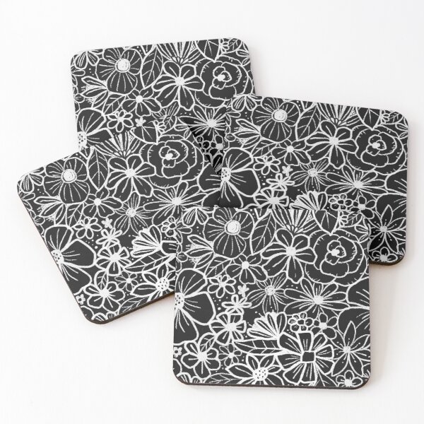 Item preview, Flores de pizarra en blanco y negro designed and sold by Stephanie McRae.
