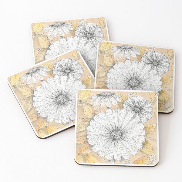 Item preview, Ink Blooms, Floral Golden Elegance  designed and sold by Clara Fruggeri.