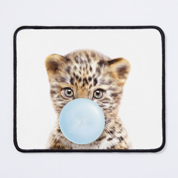 Item preview, Baby Leopard Blowing Blue Bubble Gum, Baby Boy, Kids, Nursery, Baby Animals Art Print by Synplus designed and sold by synplus.