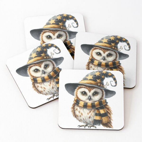 Item preview, Sunlit Owl in Yellow & Black Wizard Ensemble - Cheerful Avian Watercolor Art designed and sold by 2ndSketch.