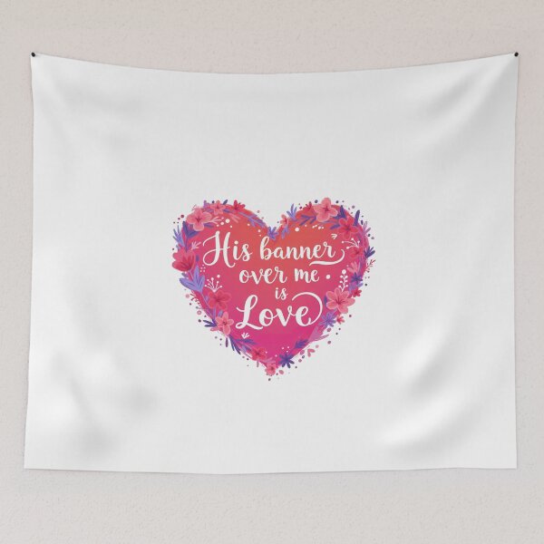 Aperçu de l'œuvre Sa bannière sur moi est l'amour, cœur floral créée et vendue par Faithloveshop.