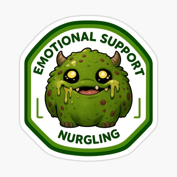 Item preview, Cute Emotional Support Plague Monster Badge designed and sold by HelenAlderman.