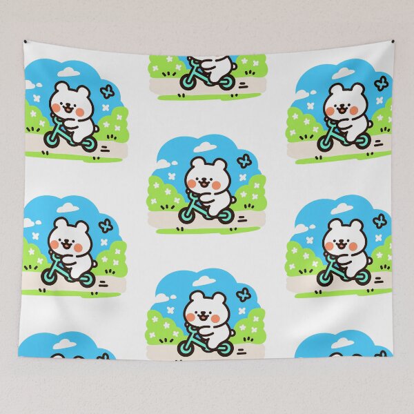 Item preview, A bear practicing bike riding in the spring sunshine designed and sold by Elinotes.