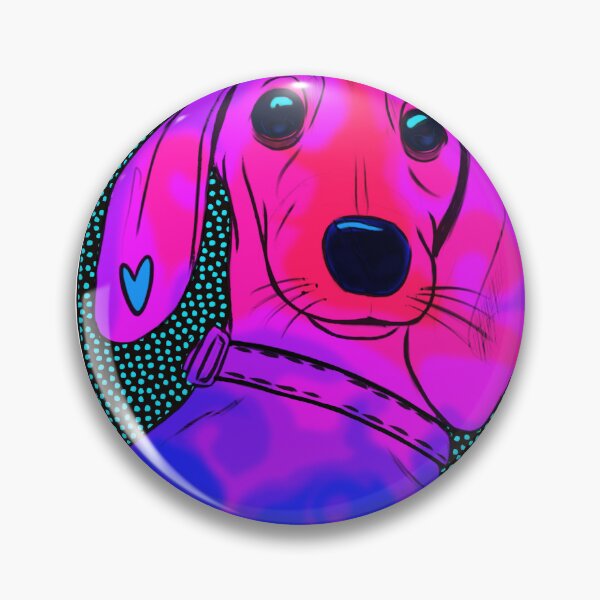 Item preview, Neon Dachshund: Portrait in Purple designed and sold by Onehappyhook.