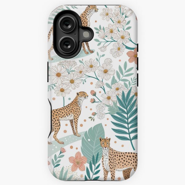 Item preview, Boho Cheetah Floral Pattern, Jungle Safari Aesthetic, Unique Animal Print designed and sold by DeRosa3DDesigns.