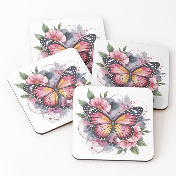 Item preview, Watercolor Pink Blooming Butterfly designed and sold by BirdsnStuff.
