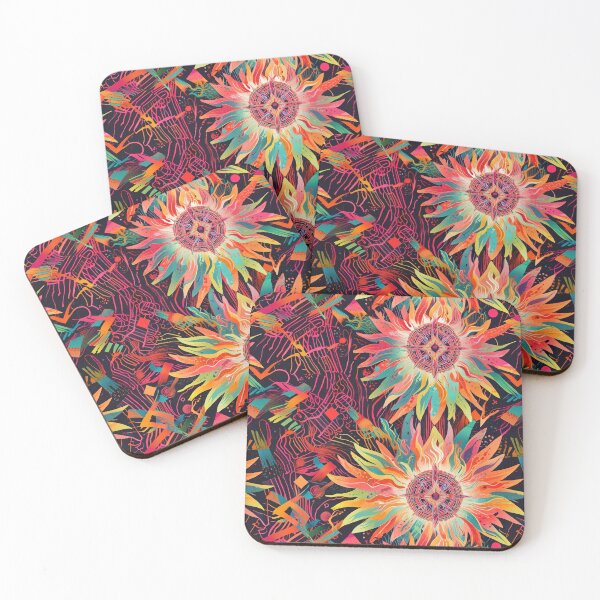 Item preview, Colorful Artwork With Radiant Circular, Sunflower-like  And Geometric Elements designed and sold by CoolPixels.