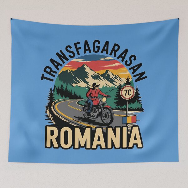 Item preview, Transfagarasan Romania Retro Illustration Travel Emblem designed and sold by KrisSidDesigns.