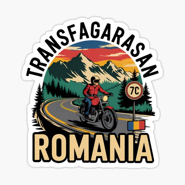 Item preview, Transfagarasan Romania Retro Illustration Travel Emblem designed and sold by KrisSidDesigns.