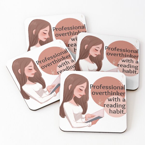 Item preview, Professional overthinker with a reading habit. designed and sold by eunicecreative.