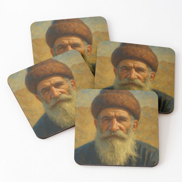 Item preview, Oil Painting of an Elderly Yazidi Man – Realistic Middle Eastern Portrait designed and sold by Murad Salou.