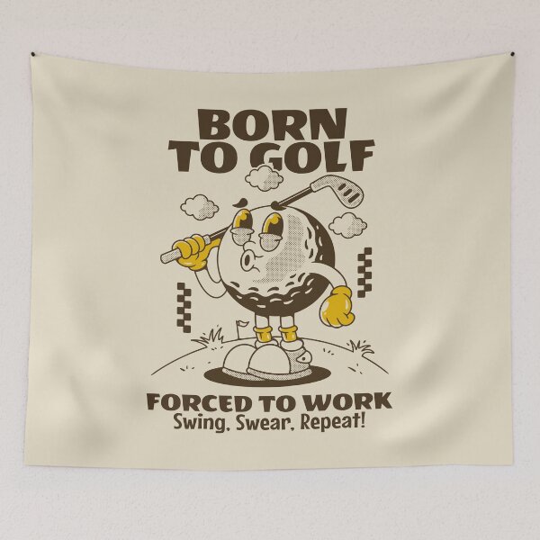 Item preview, Born to golf. Retro golf ball character designed and sold by adipra.
