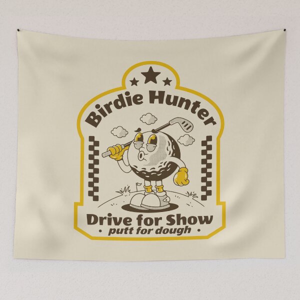 Item preview, Birdie Hunter. Retro golf ball character designed and sold by adipra.