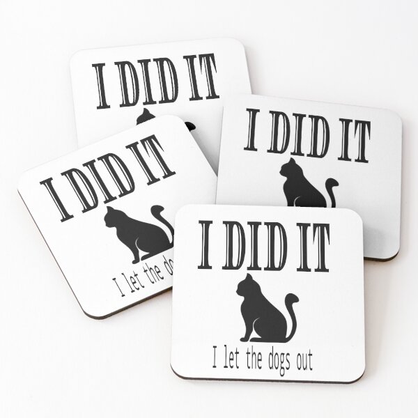 Item preview, Cat Cats kitty kitten silhouette funny I let the dogs out designed and sold by DraklithsDen.