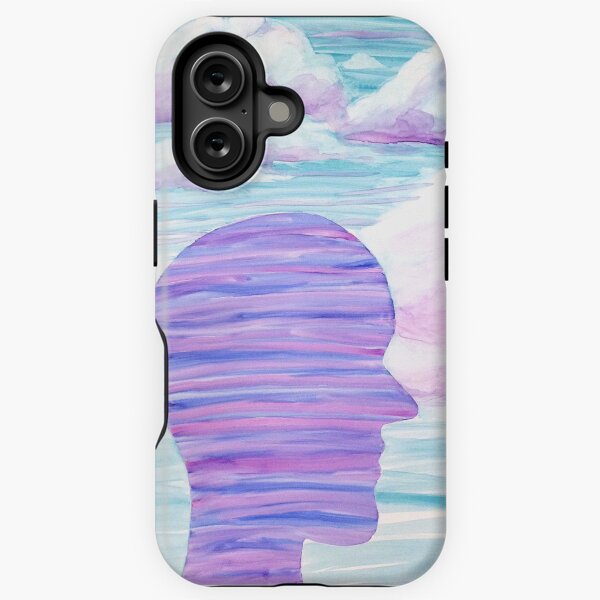 Aperçu de l'œuvre Peinture Yupo | Ciel violet | Portrait en silhouette créée et vendue par Derek Michael Brennan.